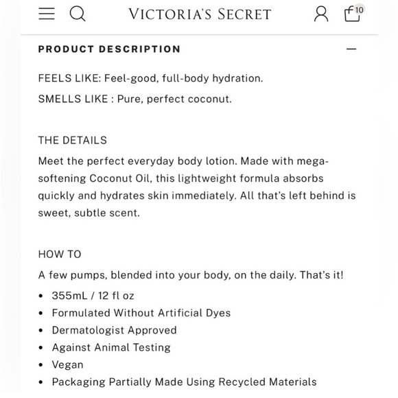 NEW PINK Victoria's Secret Coconut Body Lotion - Picture 5 of 5